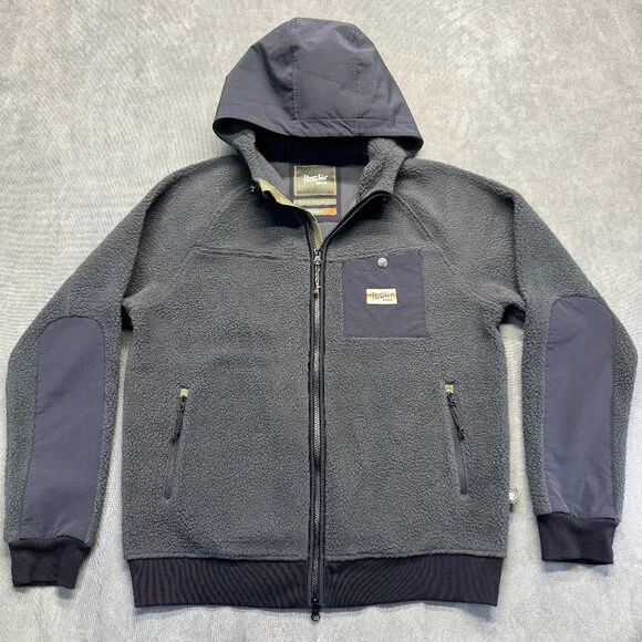 Howler Brothers Sherpa Fleece Zip Hoodie Gray Men’s Medium Hooded Outdoor Jacket - Picture 1 of 11